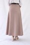 Belt-Detail Maxi Length Loose Mink Woven Skirt - 4
