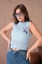 Women's Crew Neck Crop Seasonal Knitwear Blouse 8502Sw - 6