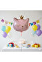 56X49 cm Pink Cat Head Crowned Foil Balloon 30 Inches - Birthday Party Decoration Balloon - 3