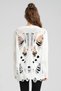 Women's Knitwear Design Tunic Sweater with Badge and Brooch Detail - 3