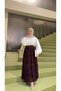 Stoned Tulle Flocked Skirt - 2