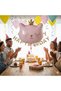 56X49 cm Pink Cat Head Crowned Foil Balloon 30 Inches - Birthday Party Decoration Balloon - 2