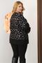 Plus Size Soft Sweater with Leather Detail on the Sleeves - 8