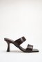 Women's Patent Leather Zenne Slippers Heeled Shoes - 3