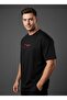 Unisex Red Hak Embroidered Ethnic Carpet Motif 100% Cotton Oversize Black T-Shirt - 2