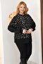 Plus Size Soft Sweater with Leather Detail on the Sleeves - 4