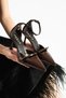 Elvora Women's Bitter Brown Pointed Toe 7 cm Thin Heeled Ankle Strap Buckle Patent Leather Classic Shoes