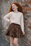 Girl's Leather Skirt with Chain Detail - 2