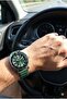 Dark Green Sports Men's Wristwatch |   Green Silicone Cord, Stylish Design with Calendar - 2