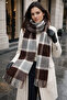 Women's Gray Plaid Patterned Scarf-Shawl Sal1305 - 4