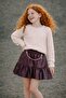 Girl's Leather Skirt with Chain Detail