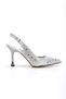 Women's Stoned Pointed Toe Style Heeled Evening Dress Shoes and Bag Set - 6