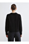 Black bicycle collar bow buttoned women's knit cardigan - 4