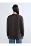 Brown Soft Touch Oversize Women's Sweatshirt Tunic (S6) - 4