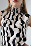 Turtleneck Patterned Crepe Blouse - 2