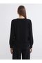 Black Crew Neck Women's Knitwear Cardigan (S6) - 4