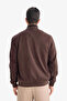 Slim Fit College Collar Bomber Suede Brown Men's Coat A3866Ax/Bn192 - 7