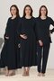 Women's Navy Blue Long Sleeve Special Design Cotton Combed Cotton Maternity Dressing Gown Nightgown Pajama Set - 5