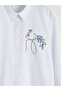 Blue Striped Women's Poplin Shirt (S6) - 6