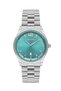 Men's Wristwatch Quartz Movement – Silver Color Steel Band Turquoise Dial Dm-00117G-A15