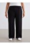 Black Women's Sweatpants with Elastic Waist (S6) - 6