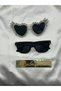 Complete Crystal Stone Heart Glasses Wedding Engagement Promise (2 Pcs)