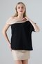 One-Shoulder Asymmetric Collar Detailed Crepe Blouse-Blarge Size 40/42Sm - 7