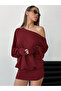 Shoulder Detail Boat Neck Long Sleeve Tight Mini Stylish Dress - 3