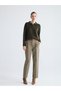 Alita City Farkıyla Lcw Vision Khaki Belted Carrot Cut Women's Pleated Trousers - 3