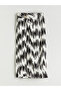 Nevavm Farkılız Bel Tie-Fastening Patterned Drawstring Slit Skirt - 3