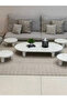 Floor table set with 4 side tables in white