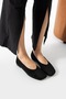 Women's Black Suede Square Toe Comfortable Daily Ballet Shoes Guin - 5