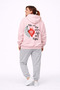 Lover Combination Angel Devil Heart Printed Oversize Hoodie Set for Women and Men Black - 2