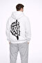 Stronger Together Written Lion and Tiger Printed Lover's Combination Oversize Hoodie White - 2