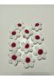 Hand-Knitted Daisy Motif 1 Pack (10 Pieces) in Red and White Color - 3