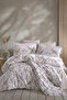 Mevlin Beige 100% Cotton Double Ranforce Duvet Cover Set - 2