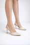 Women's Leather Bead Detailed Pointed Toe Evening Dress Heeled Shoes 8cm Byndlst01 - 3