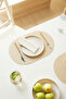 6 Pieces Beige/Stone Faux Leather Tableware Presentation Plate Mat Placemat American Service 45X30 - 5