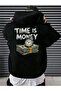 Time Is Money Printed Oversize Unisex Hoodie, 100% Cotton 3 Thread Hooded Sweatshirt