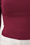Women's Square Collar Slim Fit Blouse 986 - Burgundy - 5