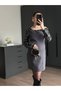 Asymmetric Collar Plaid Detailed Dress