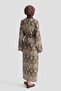 Patterned Dress with Buckle Detail in Brown - 5