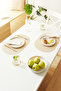 6 Pieces Beige/Stone Faux Leather Tableware Presentation Plate Mat Placemat American Service 45X30 - 2