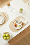 6 Pieces Beige/Stone Faux Leather Tableware Presentation Plate Mat Placemat American Service 45X30 - 3