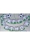 Football Themed Happy Birthday Banner 15-Piece Fan Football Goal Birthday Decoration Banner Cocktail Toothpick Quote Engagement Birthday Cocktail Invitation and Presentation Cake Decoration Ornament Thick Paper - 4