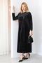 Plus Size Velvet Dress with Silver Stripe Detail - 5