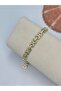 Zircon Stone Detailed Geometric Bracelet (Steel) - 2