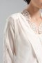 Women's Two Piece Lace and Pearl Detailed Design Blouse Shorts Skirt Set - 6