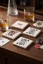 Playing Cards Themed Joker Ace King Girl Natural Stone Travertine Coasters Set of 4