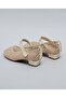 Girls Gold Embellished Low Heel Mary Jane Shoes - 4